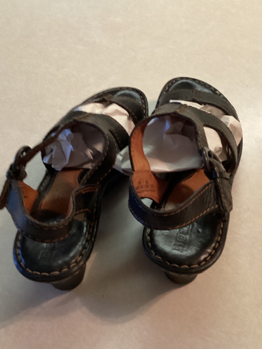 Black Leather Slingback Sandals size 10 - Picture 9 of 9